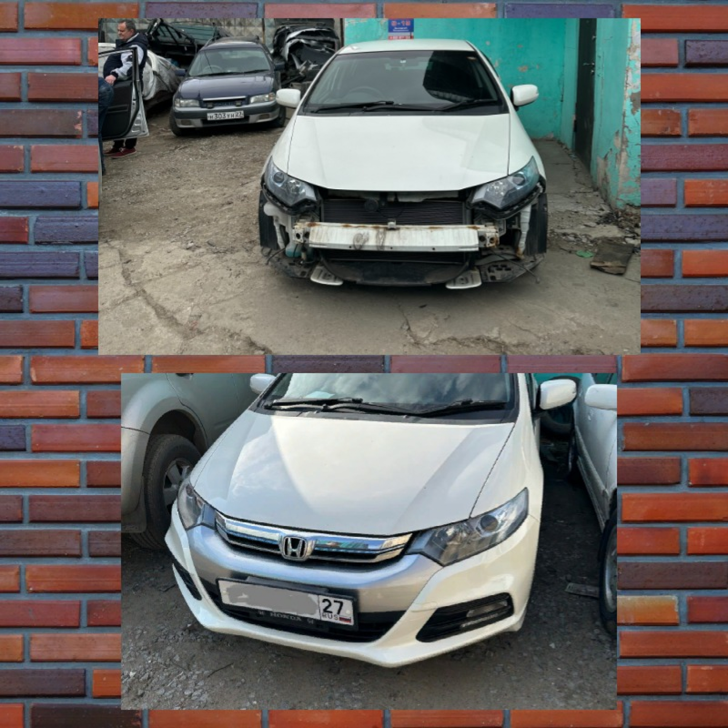 Ремонт и покраска переднего бампера на Honda Insight